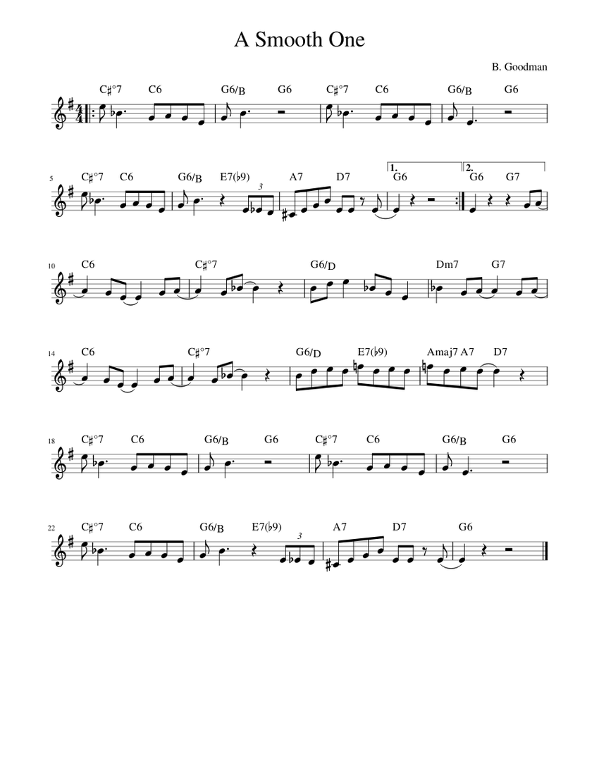 A Smooth One Sheet music for Piano (Solo) Easy