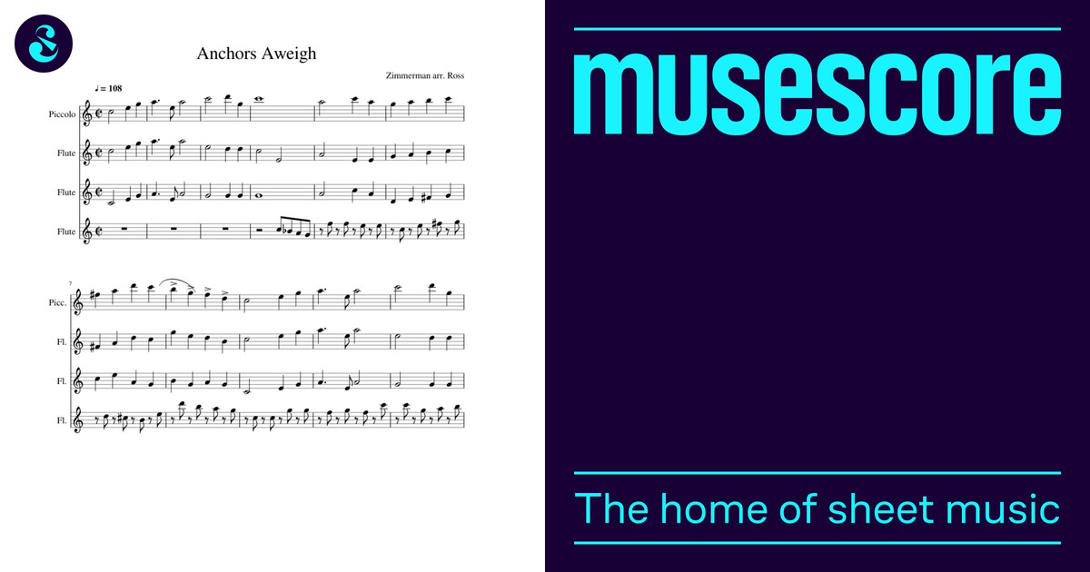 Anchors Aweigh Sheet music for Flute piccolo, Flute (Mixed Quartet