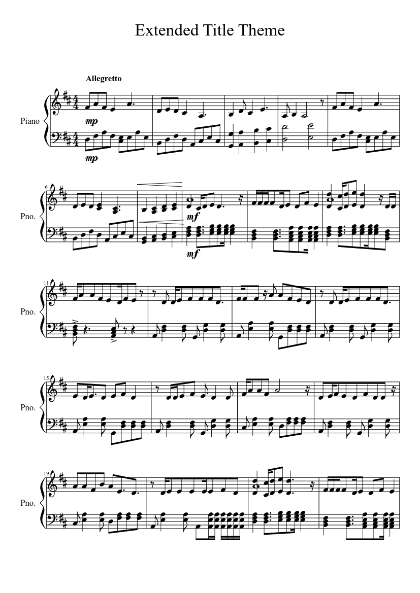 My Little Pony: Friendship Is Magic Extended Title Theme Sheet music for  Piano (Solo) | Musescore.com
