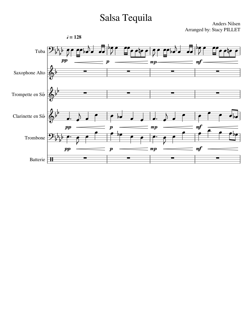 Salsa Tequila Sheet Music For Trumpet In B Flat Trombone Drum Group Clarinet In B Flat More Instruments Mixed Ensemble Musescore Com Utwór jest parodią, przykładem na to, że letnie przeboje niekoniecznie muszą posiadać sensowny tekst, za to musi w nich być użyty akordeon oraz saksofon. salsa tequila sheet music for trumpet