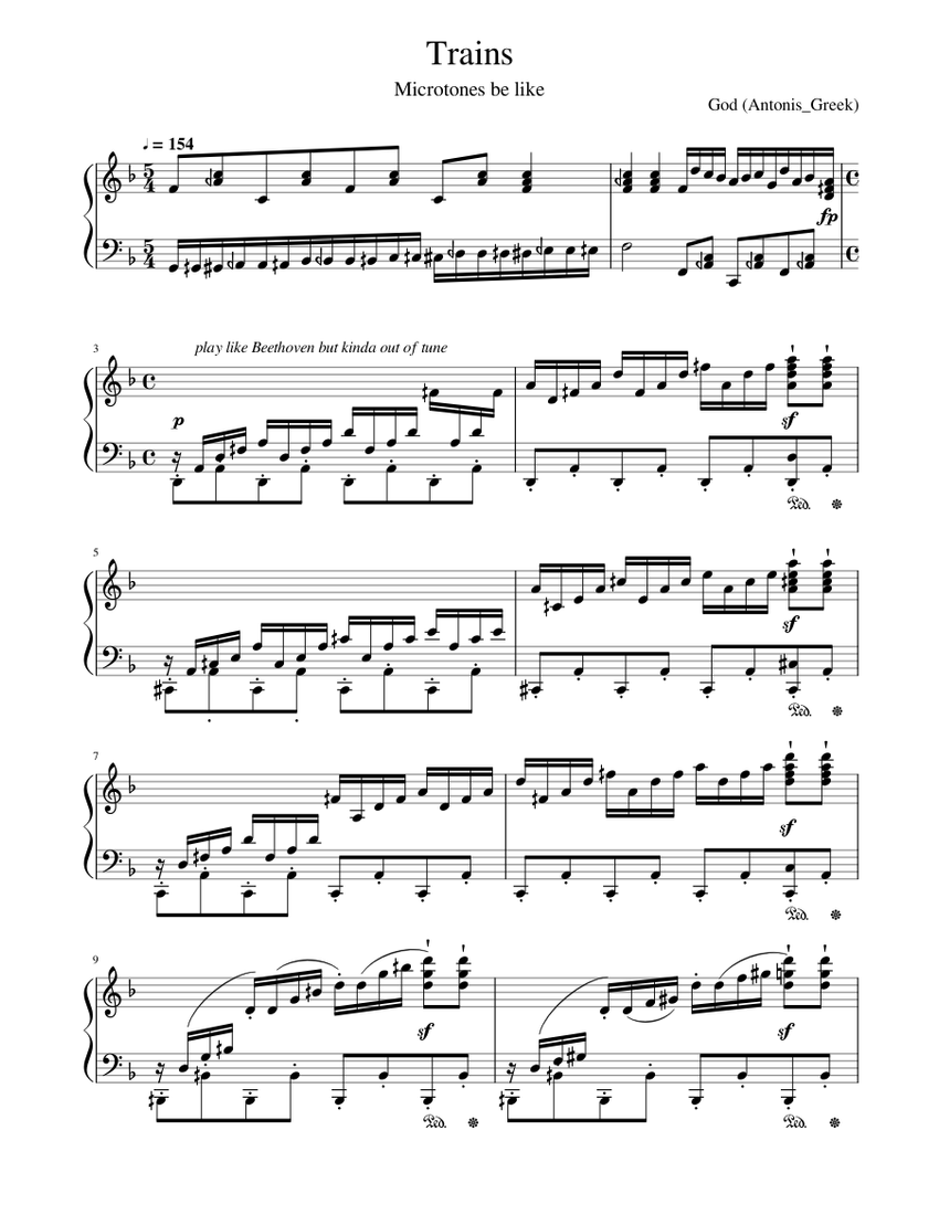 Trains Sheet music for Piano (Solo) | Musescore.com