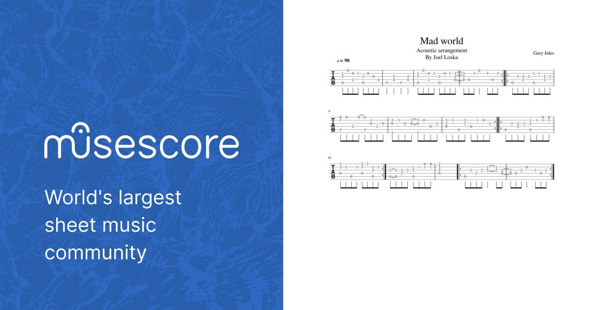 Mad world Sheet music for Guitar (Solo) | Musescore.com