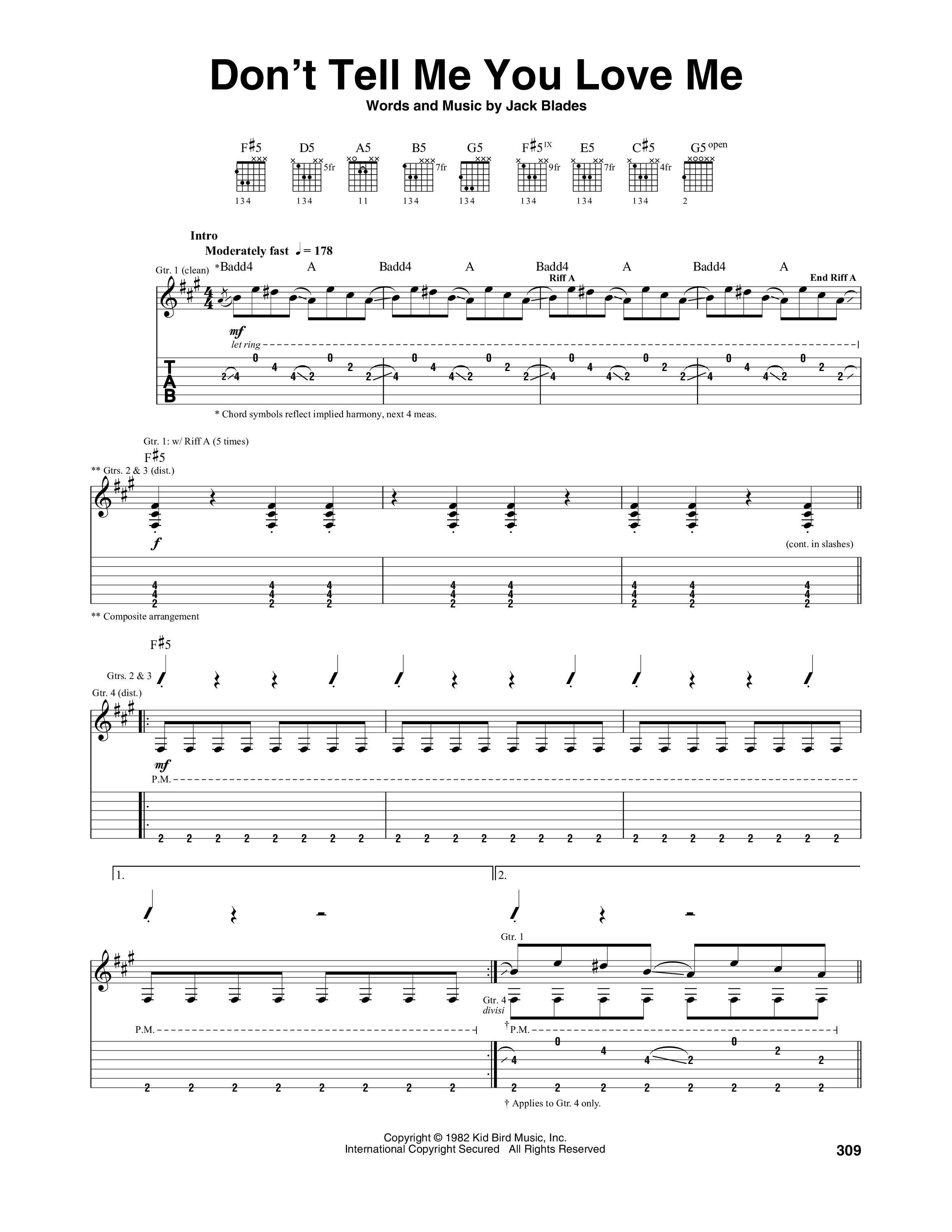 NIGHT RANGER ギタータブ付き 楽譜 RANGER 楽譜 NIGHT Sheet Don't of