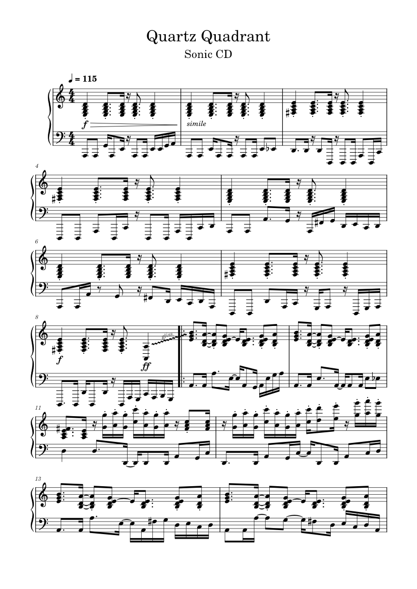 Quartz quadrant sonic cd piano sheet music for piano solo