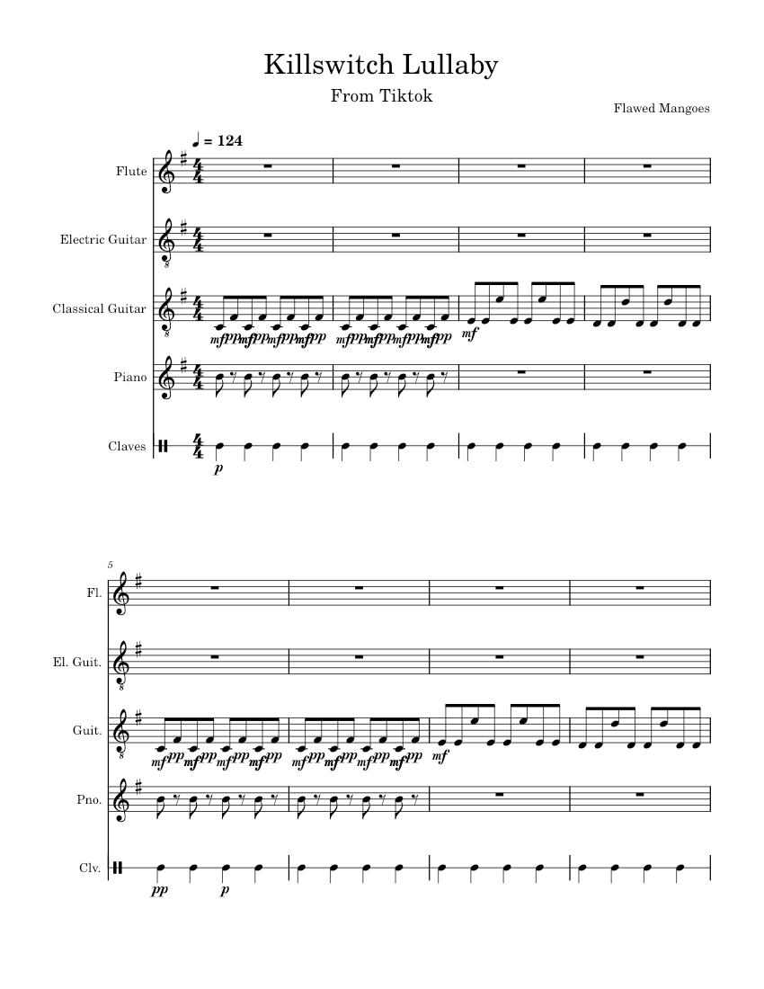 Killswitch Lullaby – Flawed Mangoes Killswitch Lullaby Sheet music for ...