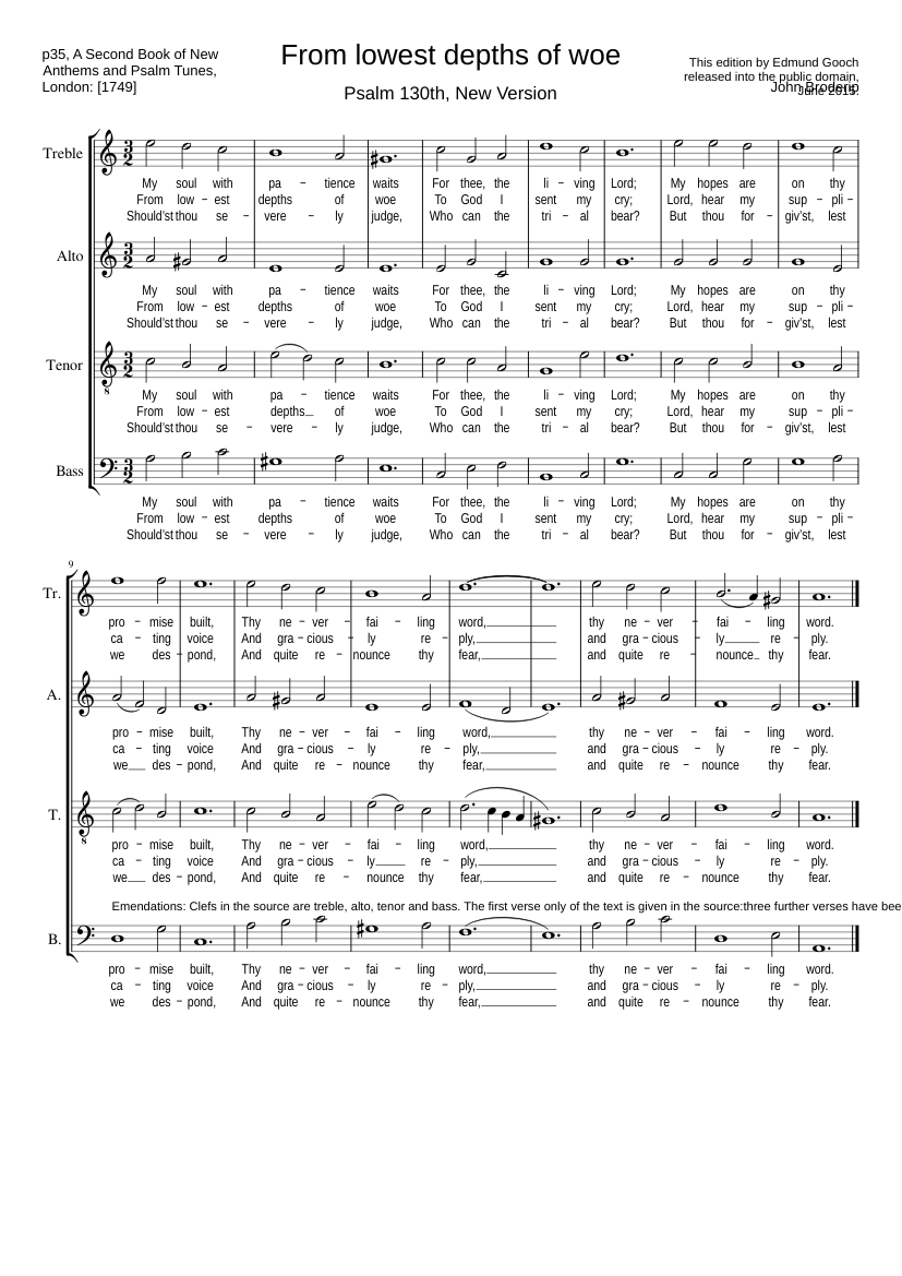 From lowest depths of woe