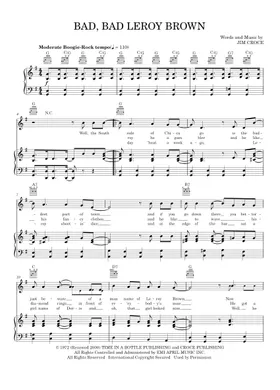 Jim Croce sheet music | Play, print, and download in PDF or MIDI sheet  music on Musescore.com