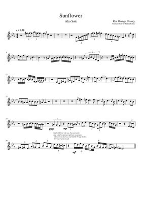 Sunflower Sheet Music Free Download In Pdf Or Midi On Musescore Com - sunflower roblox piano sheet