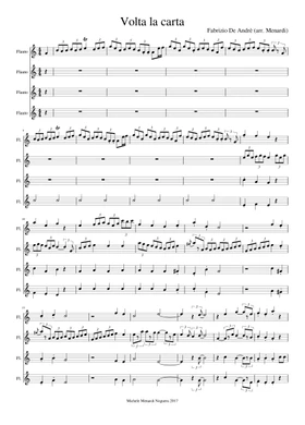 Free volta la carta by Fabrizio De André sheet music | Download PDF or  print on Musescore.com