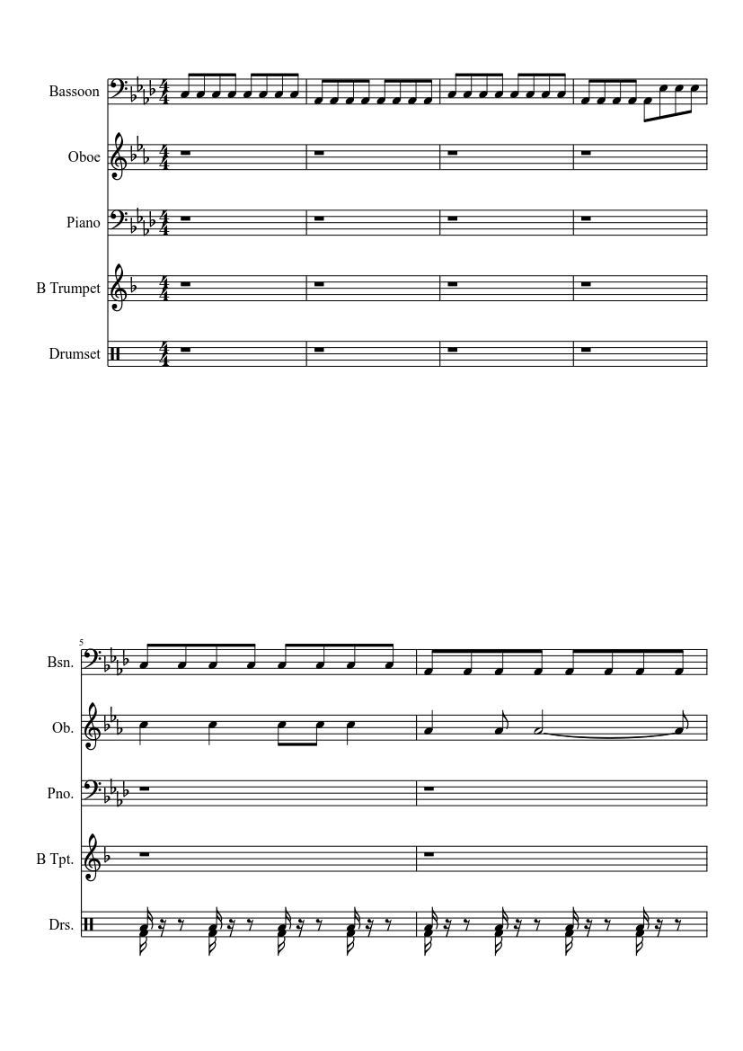 version 1 rammstein rosenrot Sheet music for Piano, Oboe, Bassoon (Mixed  Trio) | Musescore.com
