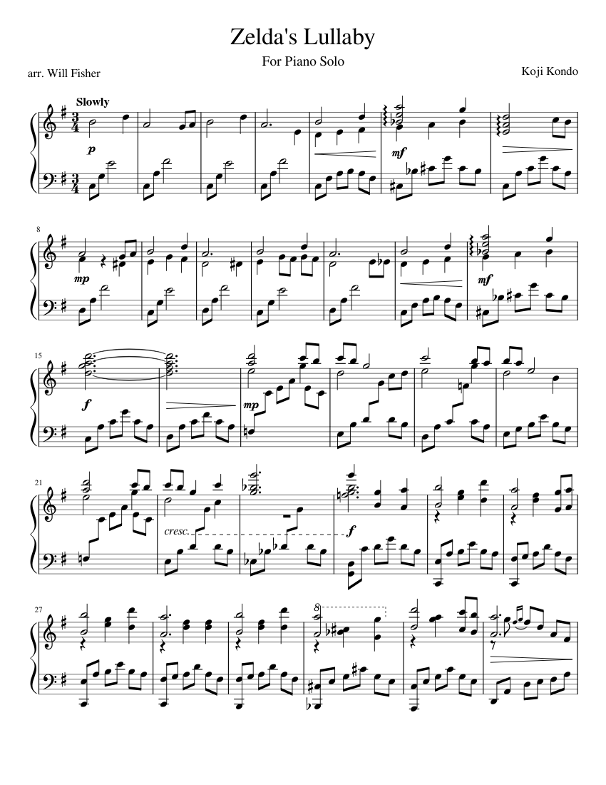 Zelda's Lullaby - Piano Solo Sheet music for Piano (Solo) | Musescore.com