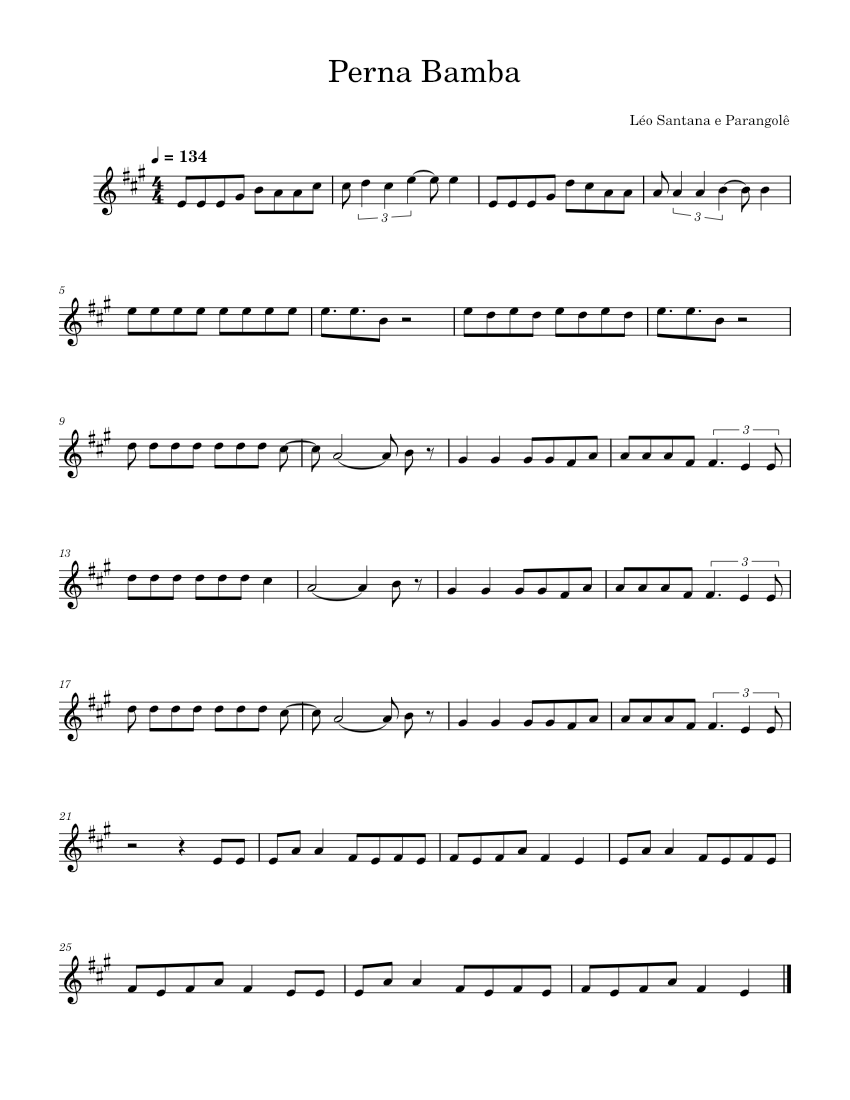 Perna Bamba Sheet music for Violin (Solo) | Musescore.com