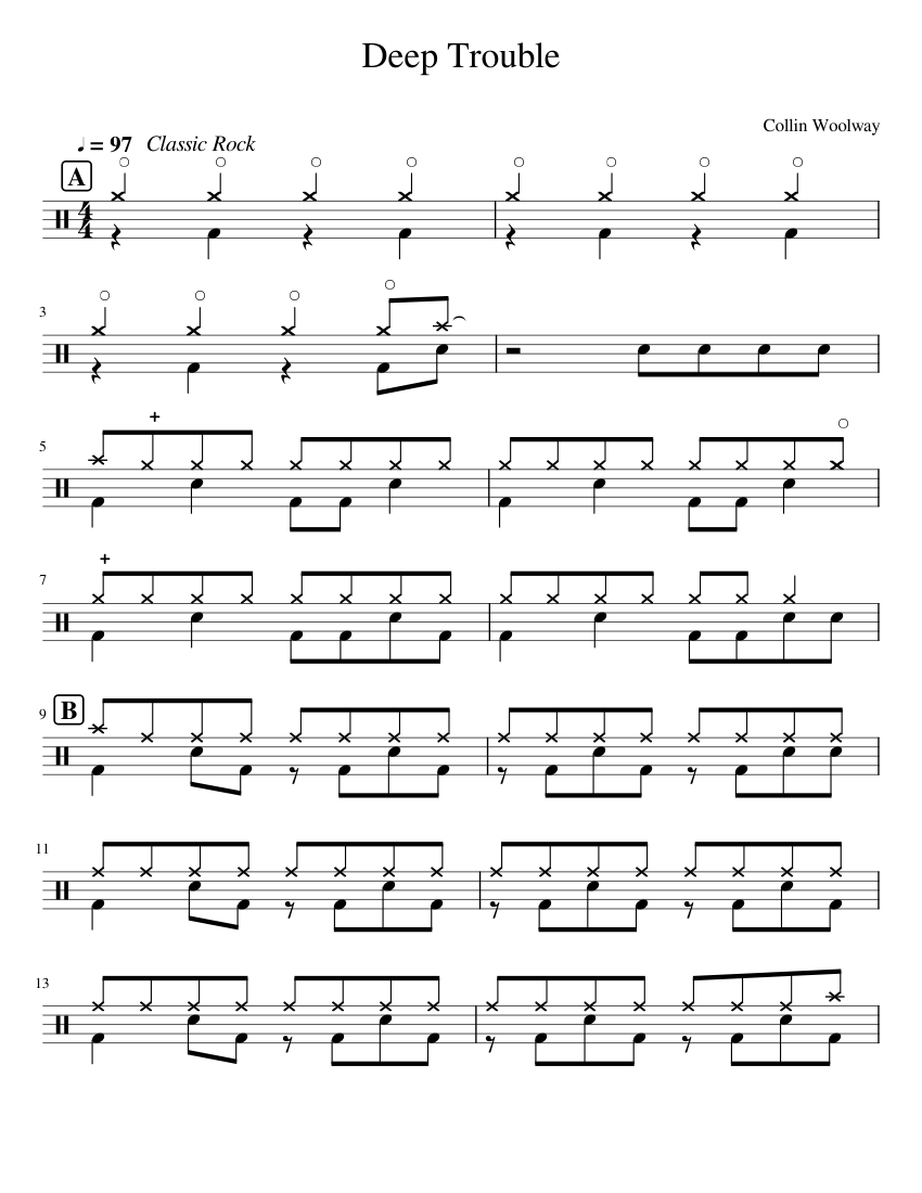 DeepTrouble Sheet music for Drum group (Solo) | Musescore.com