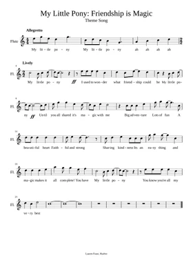 Free my little pony theme by Daniel Ingram sheet music | Download PDF or  print on Musescore.com