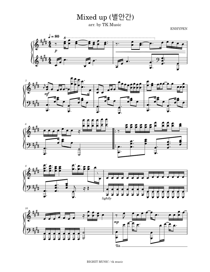 ENHYPEN - Sacrifice (Eat Me Up) (Piano) Sheets by Kail Piano