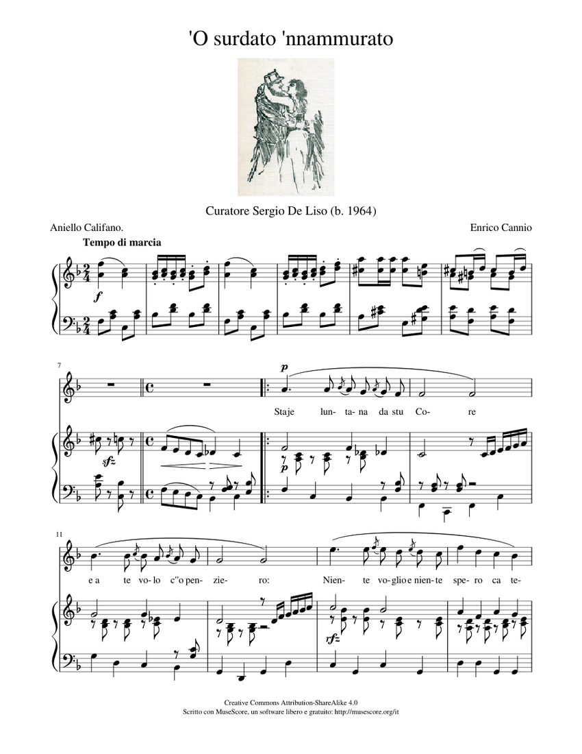 O surdato 'nnammurato Sheet music for Piano, Vocals (Piano-Voice) |  Musescore.com