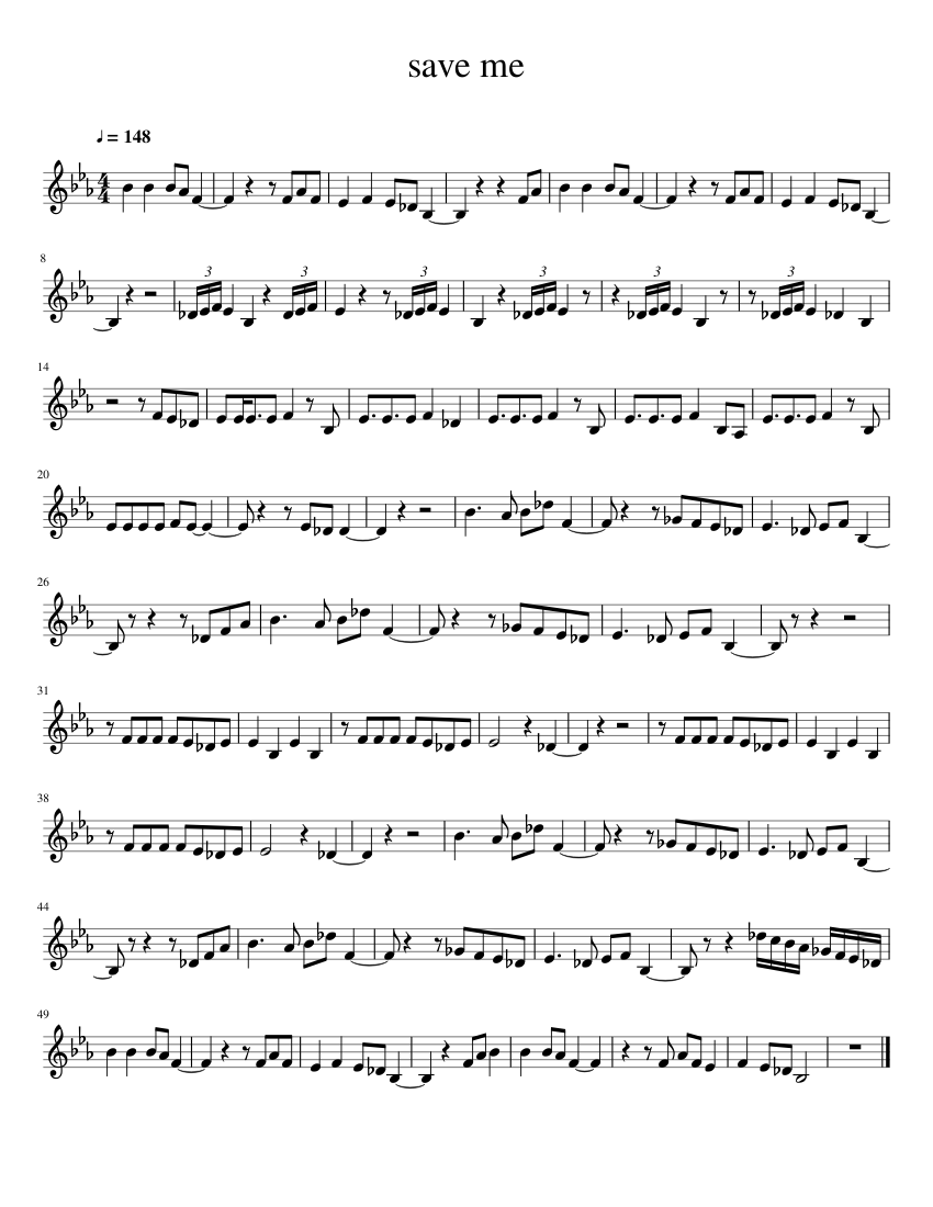 Download and print in PDF or MIDI free sheet music for Save Me by BTS arran...