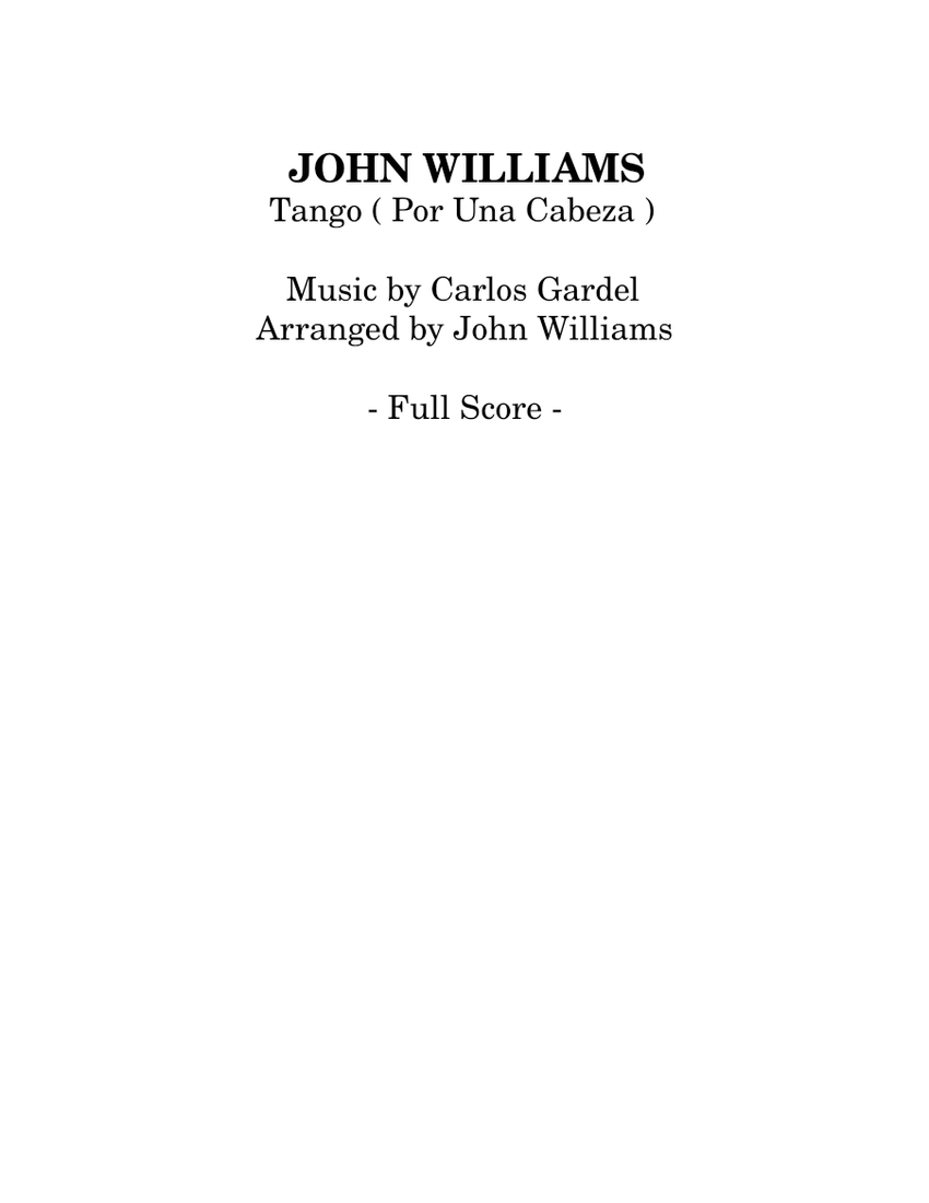 John Williams Por Una Cabeza Sheet music for Piano, Violin (Solo