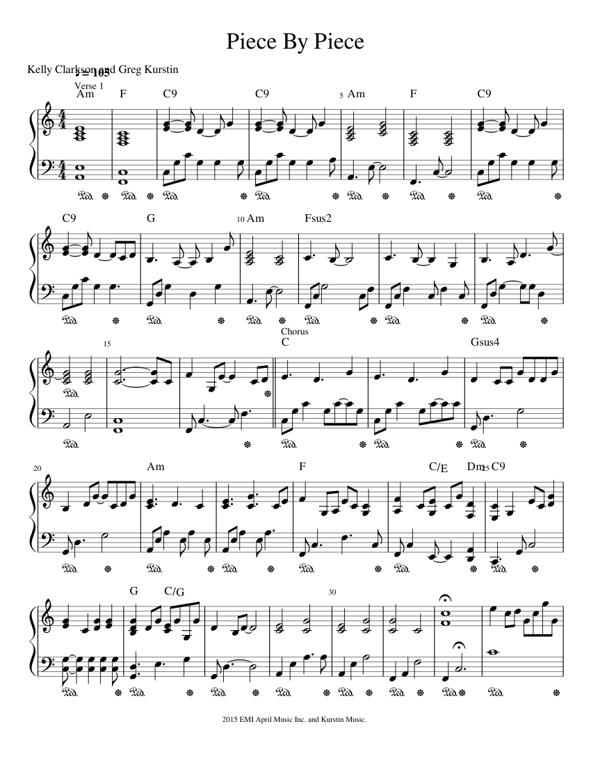 Piece By Piece Sheet music for Piano (Solo) | Musescore.com