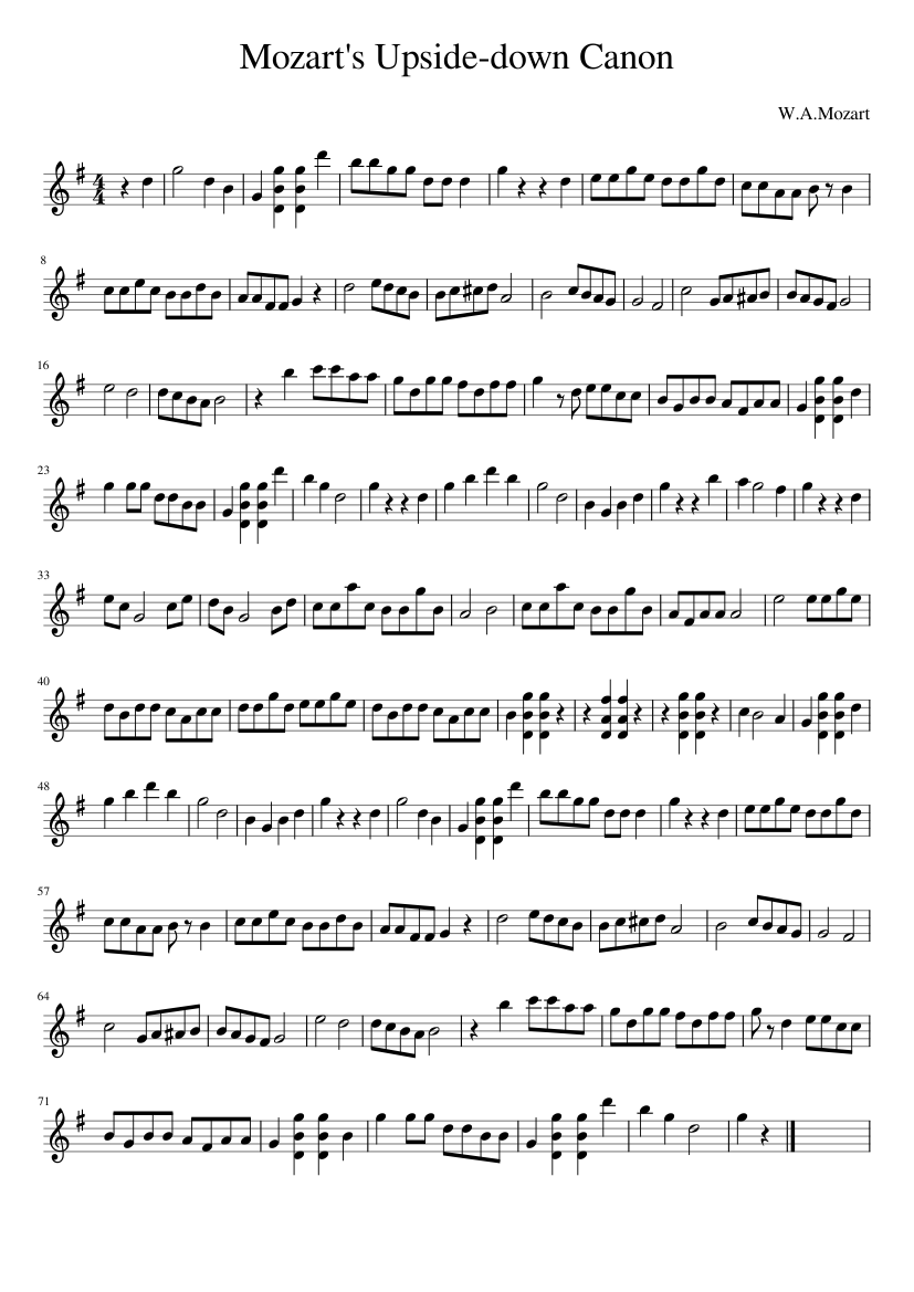 Mozart's Upside-down Canon