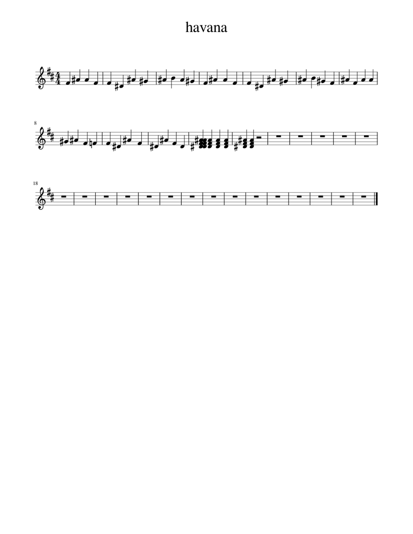 havana Sheet music for Clarinet in b-flat (Solo) | Musescore.com