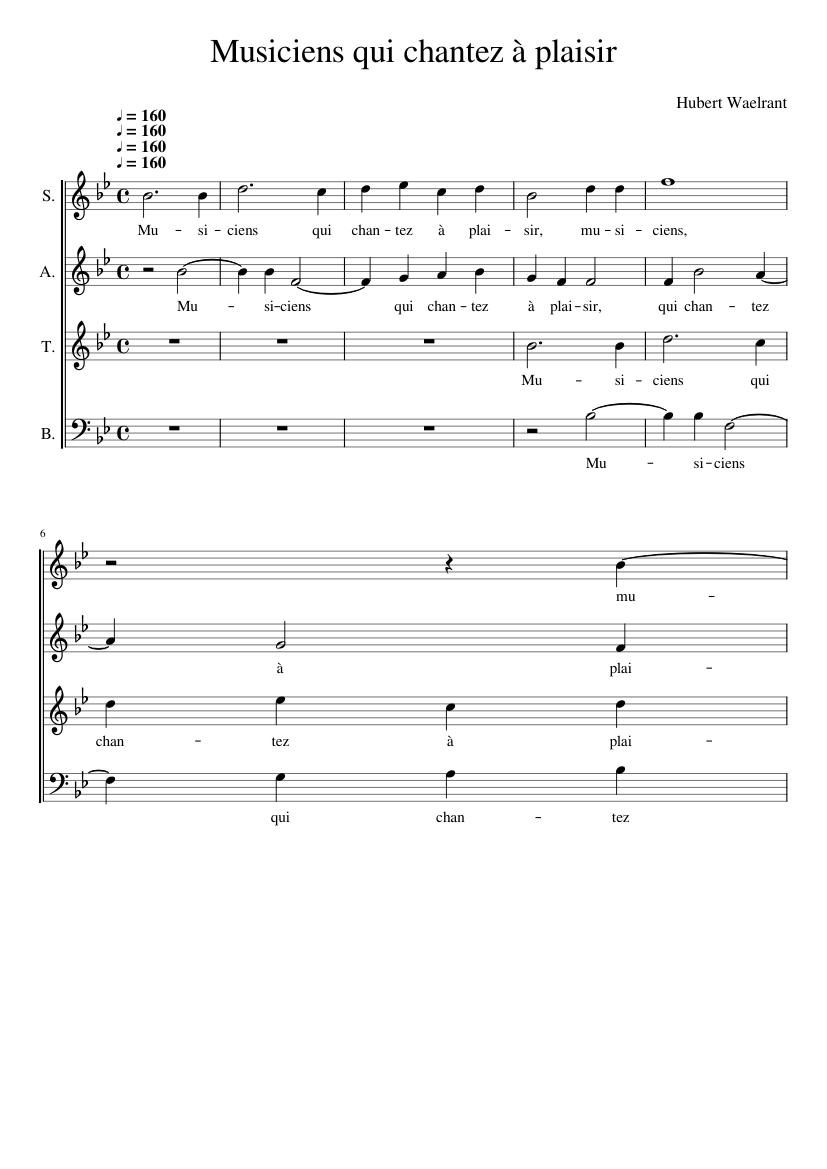 Musiciens qui chantez à plaisir