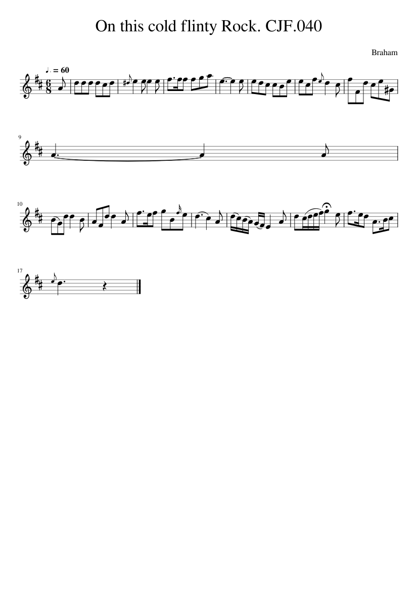 On this cold flinty Rock. CJF.040