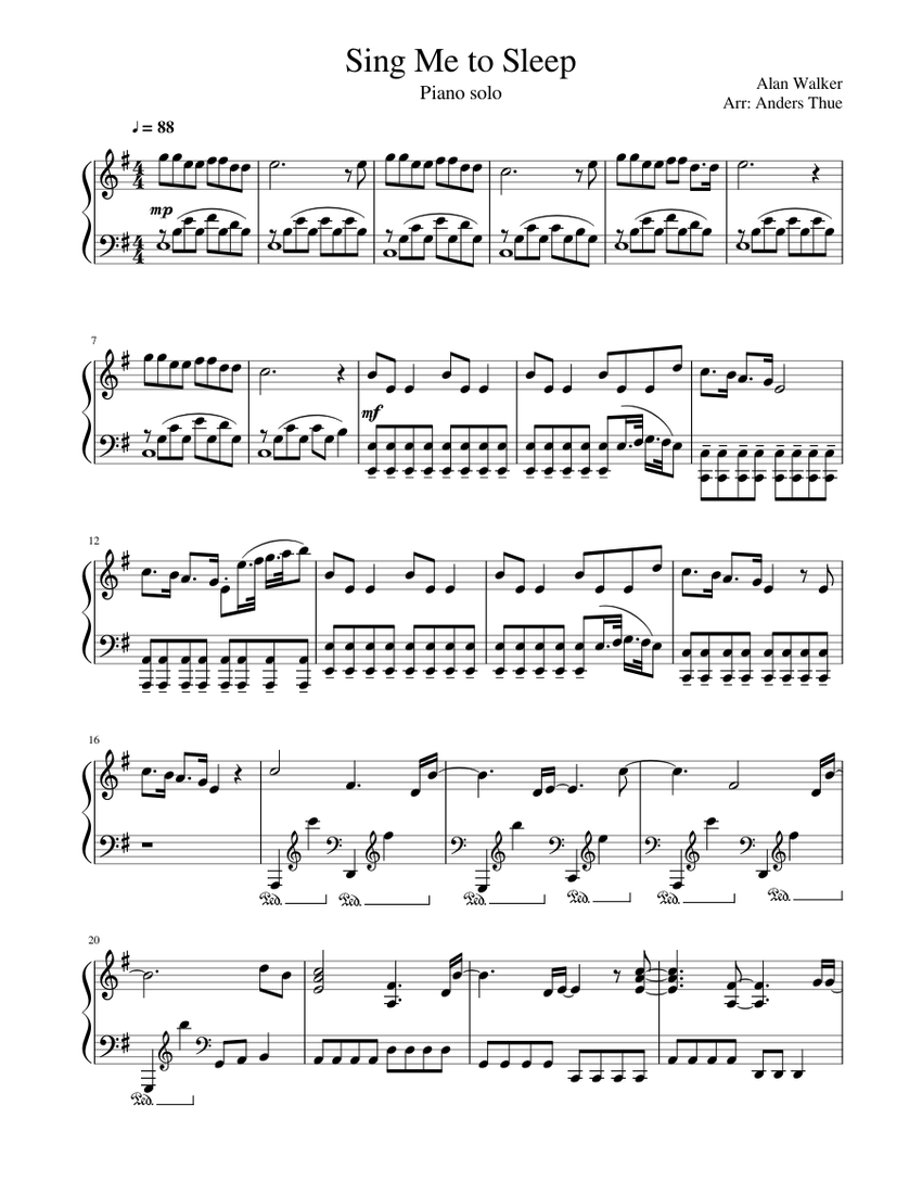 Sing Me To Sleep Sheet Music For Piano Solo Musescore Com 248,584 views, added to favorites 3,651 times. sing me to sleep sheet music for piano