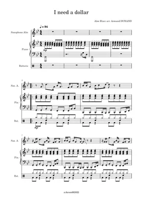 Free I Need A Dollar by Aloe Blacc sheet music | Download PDF or print on  Musescore.com