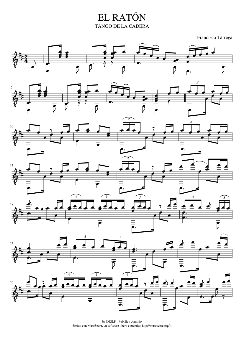 EL RATÓN Sheet Music for Guitar (Solo) | MuseScore.com