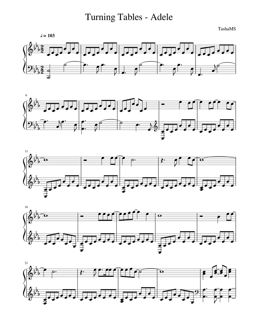 Turning Tables - Adele Sheet music for Piano (Solo) | Musescore.com