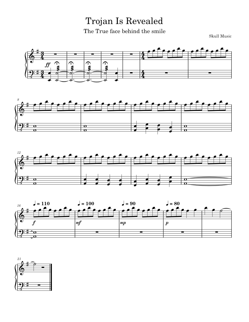 Trojan Is Revealed Sheet music for Piano (Solo) Easy | Musescore.com