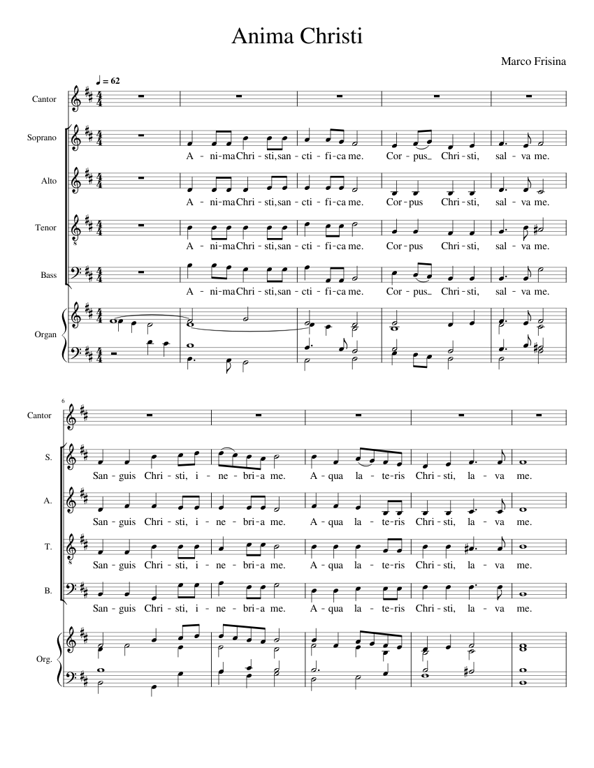 Anima Christi – Bass - Marco Frisina Sheet Music for Soprano, Alto