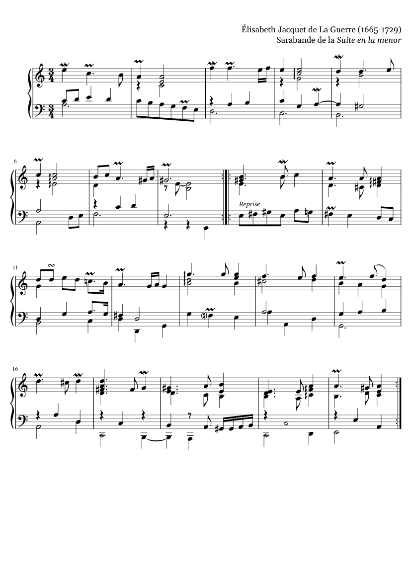 Sarabande de la Suite en la menor