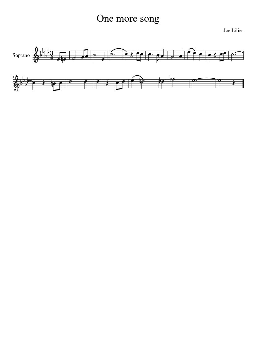 One More Note One more song S2 Sheet music for Soprano (Solo) | Musescore.com