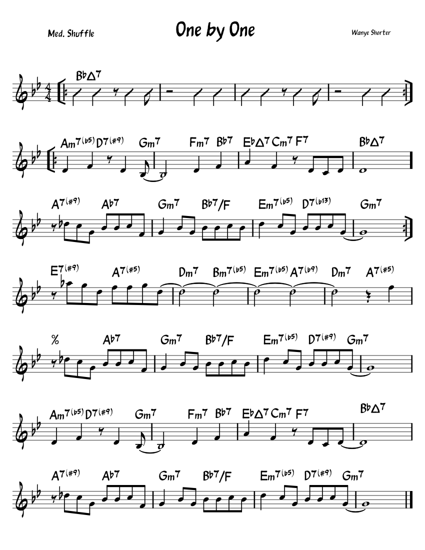 One by One – Wayne Shorter Sheet music for Piano (Jazz Band) Easy ...