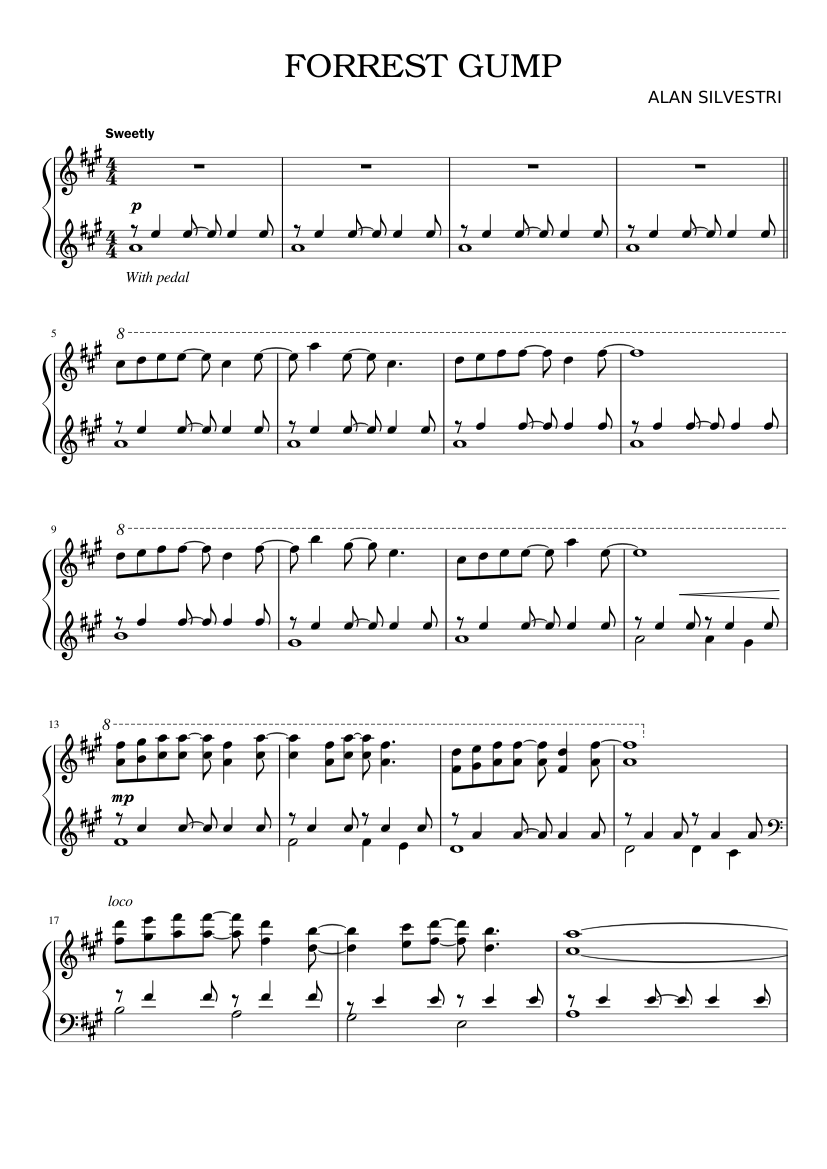 Forrest Gump Sheet music for Piano (Solo) | Musescore.com