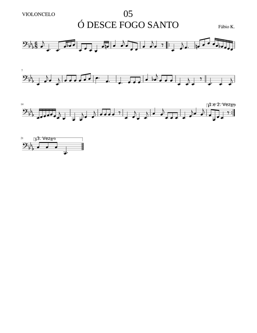 05 Ó DESCE FOGO SANTO Sheet music for Piano (Solo)