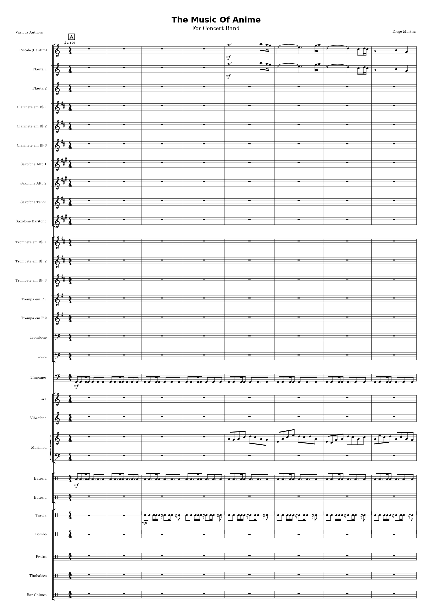 The Music Of Anime Sheet Music for Trombone, Tuba, Flute piccolo, Flute ...