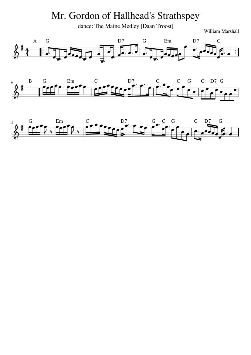 Mr. Gordon of Hallhead's Strathspey