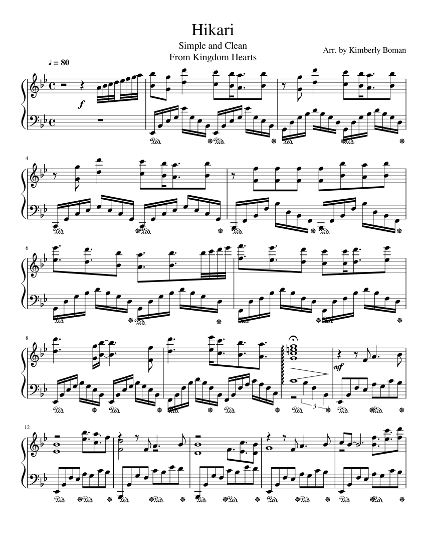 Hikari Sheet music for Piano (Solo) | Musescore.com