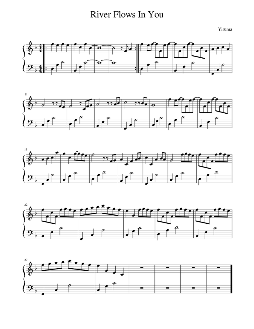 River flows in you Sheet music for Piano (Solo) | Musescore.com