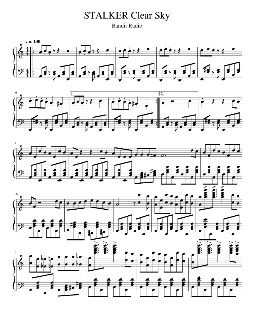 STALKER Clear Sky - Bandit Radio Sheet music for Accordion (Solo) |  Musescore.com