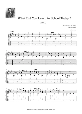 Free What Did You Learn in School Today ? by Tom Paxton sheet music |  Download PDF or print on Musescore.com