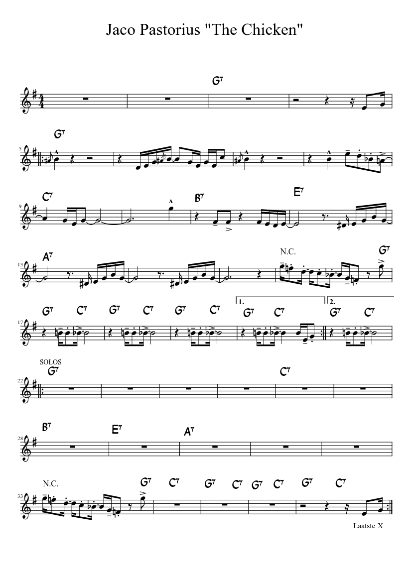 the chicken jaco pastorius sheet music trumpet