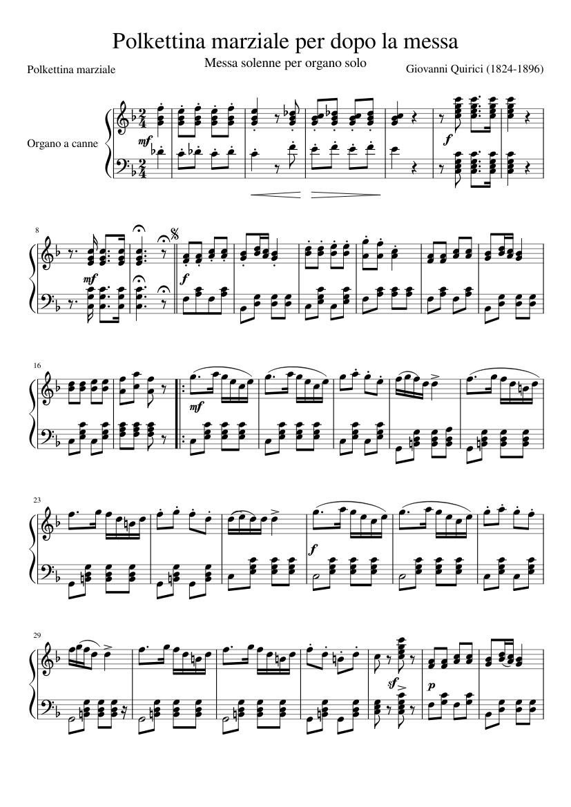 Polkettina marziale per dopo la messa Sheet music for Piano, Organ (Mixed  Duet) | Musescore.com