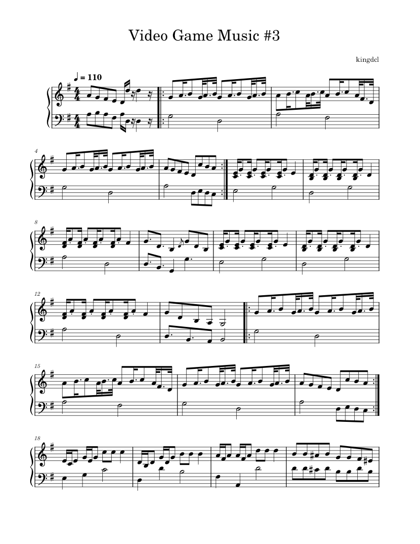 Video Game Music #3 Sheet music for Piano (Solo) Easy | Musescore.com