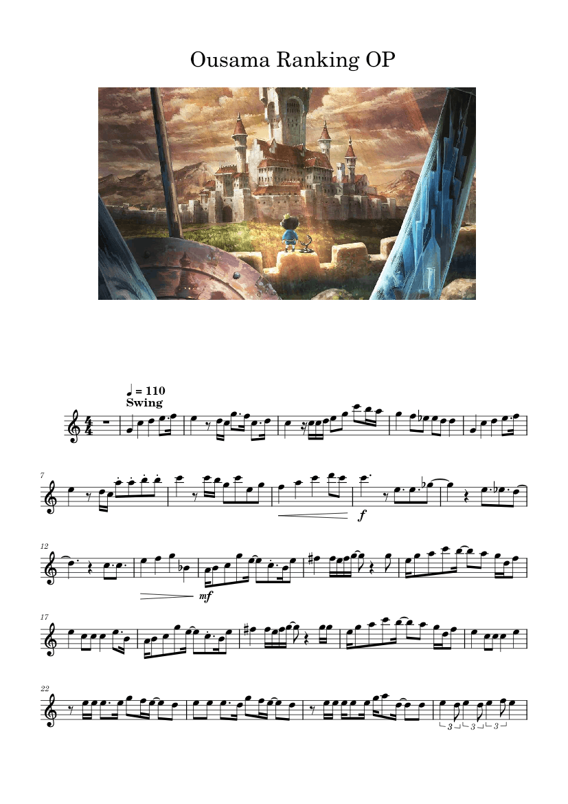 Ranking of Kings: The Treasure Chest of Courage Opening 1 Sheet music for  Flute (Solo)