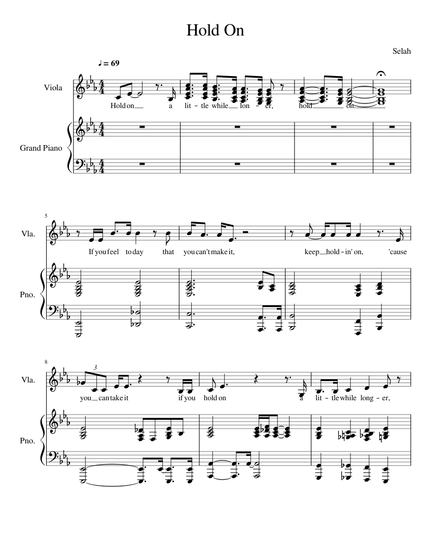 Hold On Sheet music for Piano, Viola (Solo) | Musescore.com