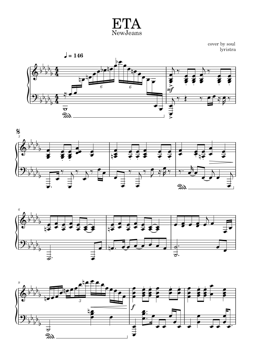 ETA - NewJeans Sheet music for Piano (Solo) | Musescore.com